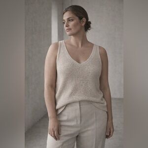 NIC + ZOE Subtle Sparkle Tank | Size 2x | Brown Rice | Like New